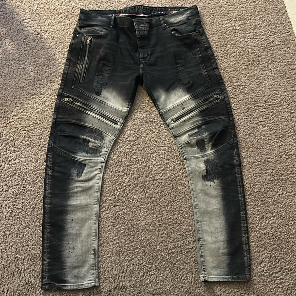 Dark brown and tan rockstar jeans great condition